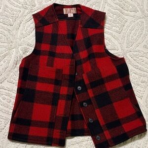 Filson Women’s Red and Black Buffalo Plaid Wool Vest